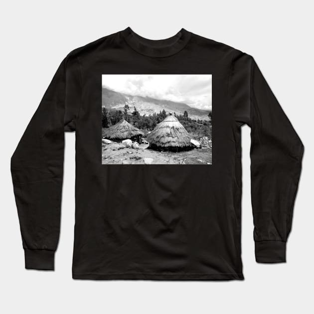 Vintage Photo of Andean Dwellings Long Sleeve T-Shirt by In Memory of Jerry Frank